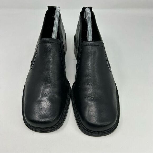 Aerosoles Women's Classic Black Leather Slip-On Heeled Loafers Size 10 Wide - Picture 5 of 14